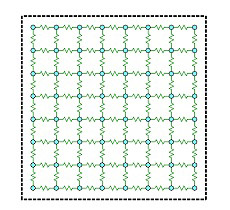 Array of nodes and thermal resistors