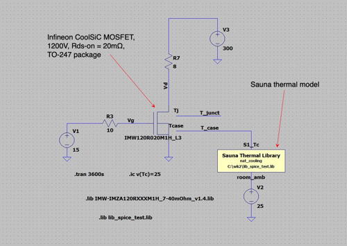 SPICE co-simulation with Sauna model